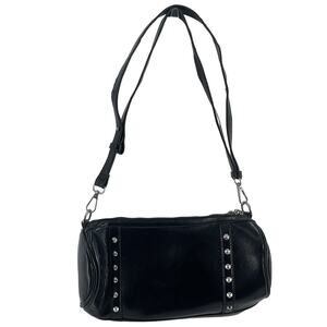 Noromoro Black Leather Studded Convertible Crossbody Shoulder Bag Women Preowned